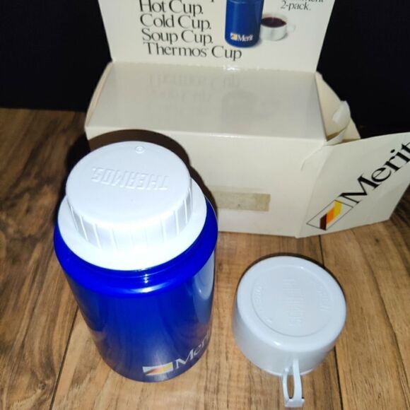 Vintage 1991 Merit Lunch Thermos With Cap And Cup - Picture 2 of 7